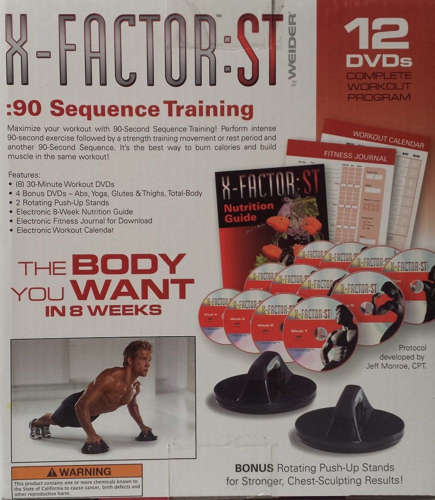 Weider X-Factor ST Complete 12 DVD Workout Program with Rotating